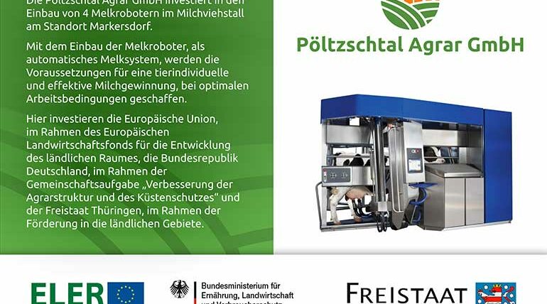 Förderung Agrargenossenschaft Elstertal Markersdorf eG ELER Melkroboter-2021
