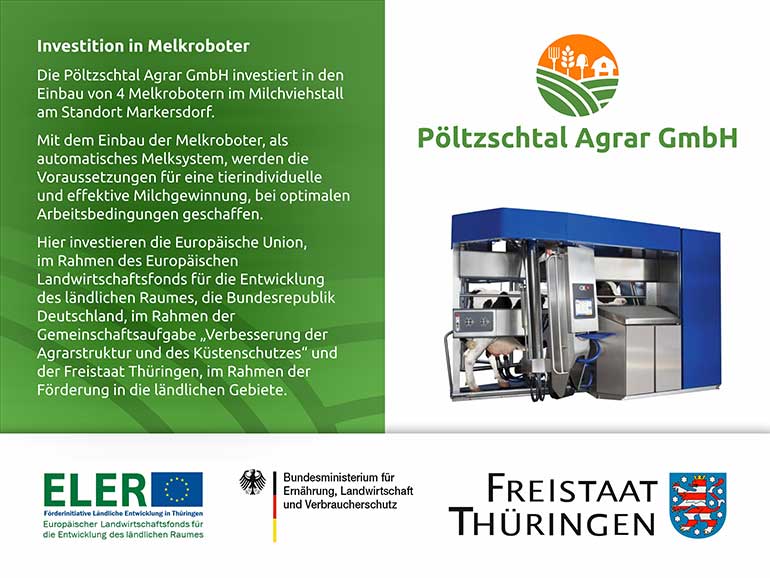 Förderung Agrargenossenschaft Elstertal Markersdorf eG ELER Melkroboter-2021